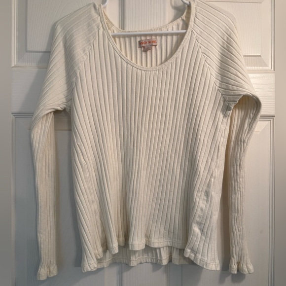 Knox Rose Ivory Ribbed Knit Top - Picture 1 of 3